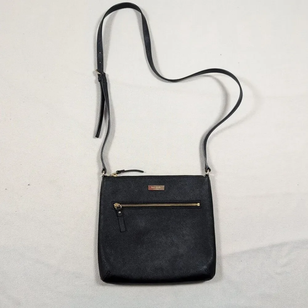 KATE SPADE New York Laurel Way Rima Bag Black Gold Crossbody Chic Classic